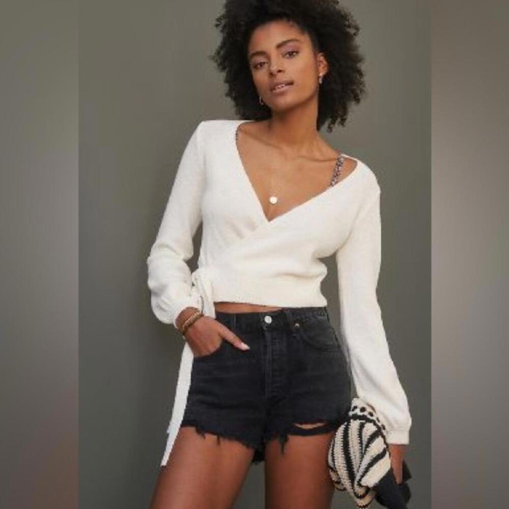 Agolde Size 23‎ 100% Organic Cotton Faded Black Parker Cutoff Denim Shorts